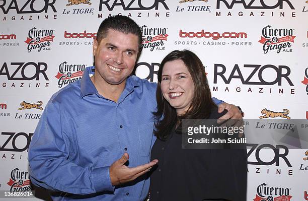 Tom King and Amy King during Razor Magazine's 4th Annual Baseball Preview Party at FOX Sports Grill in Scottsdale, Arizona, United States.
