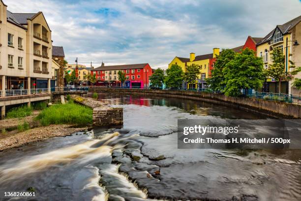 republic of ireland- sligo- garavogue river,view of bridge over river in city,hyde bridge,ireland - brook mitchell stock pictures, royalty-free photos & images