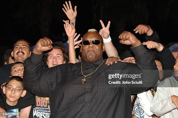 Viscera, WWE Raw Superstar during "See No Evil" Premiere - Arrivals in Los Angeles, California, United States.