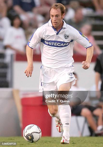 Dave Morris of Vancouver in action. Whitecaps upset home team Richmond Kickers 2-0 in an A-League match at City stadium in Richmond, Virginia, on...