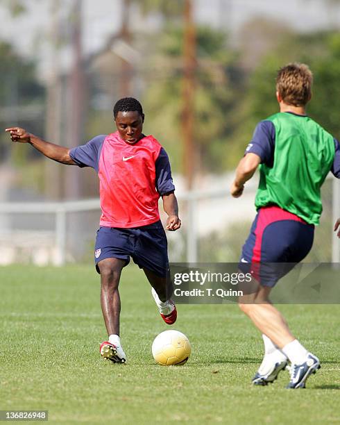 Freddy Adu of DC United at the 2006 USA World Cup team training session on January 22, 2006 at the Home Depot Center in Carson, California.