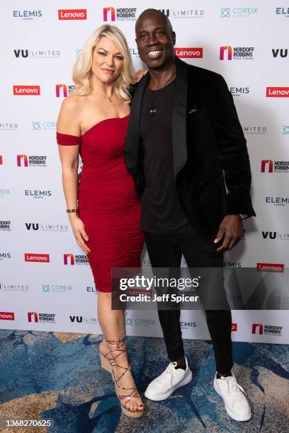 Virginia Offiah and Martin Offiah attend the Legends Of Rugby Dinner 2022 in aid of Nordoff Robbins at The Grosvenor House Hotel on February 02, 2022...