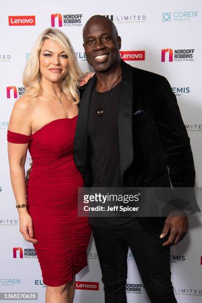 Virginia Offiah and Martin Offiah attend the Legends Of Rugby Dinner 2022 in aid of Nordoff Robbins at The Grosvenor House Hotel on February 02, 2022...