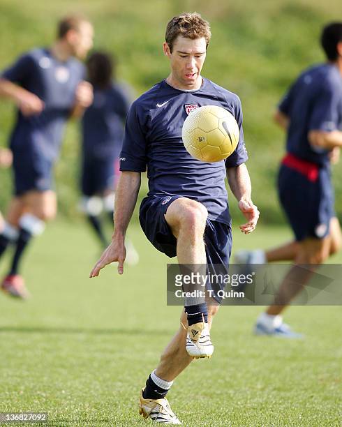 Steve Ralston of New England Revolution juggles the ball at the 2006 USA World Cup team training session on January 22, 2006 at the Home Depot Center...