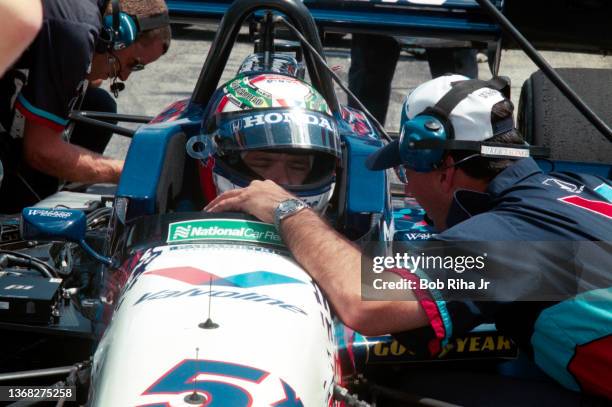Michael Andrettii before CART race at California Speedway, September 26, 1997 in Pomona, California.