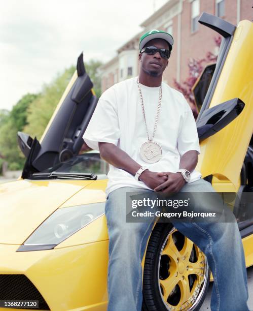 Star wide receiver Chad Ochocinco Johnson at his home in May, 2005 in Cincinnati, Ohio.