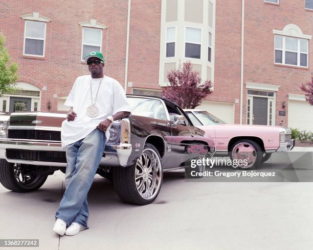 Star wide receiver Chad Ochocinco Johnson at his home in May, 2005 in Cincinnati, Ohio.