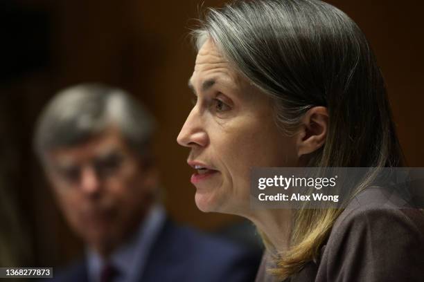 Fiona Hill, former senior director for Europe and Russia at the National Security Council, testifies before the Commission on Security and...