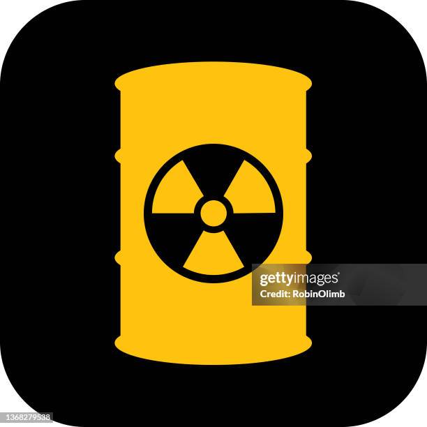 strahlenfass-symbol - radioaktive strahlung stock-grafiken, -clipart, -cartoons und -symbole