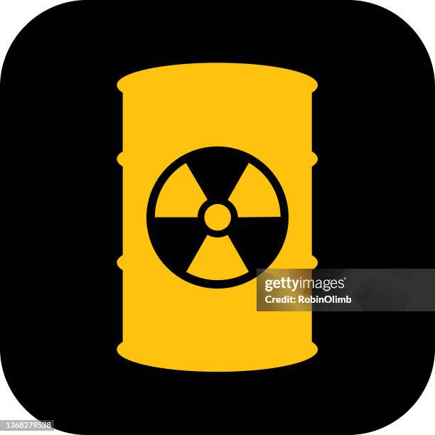 radiation barrel icon - radiation symbol stock illustrations