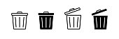 Trash bin icon. Garbage container bucket sign. Delete sign