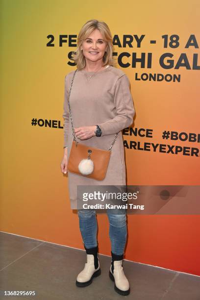Anthea Turner attends the Bob Marley One Love Experience grand opening at the Saatchi Gallery on February 02, 2022 in London, England.