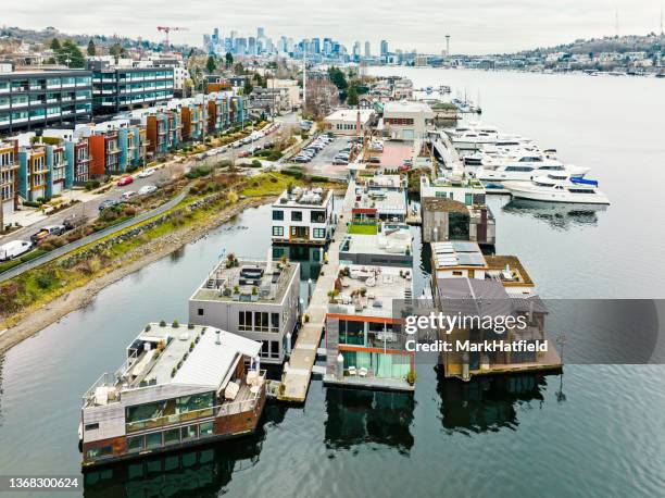 seattle houseboats - seattle home stock pictures, royalty-free photos & images