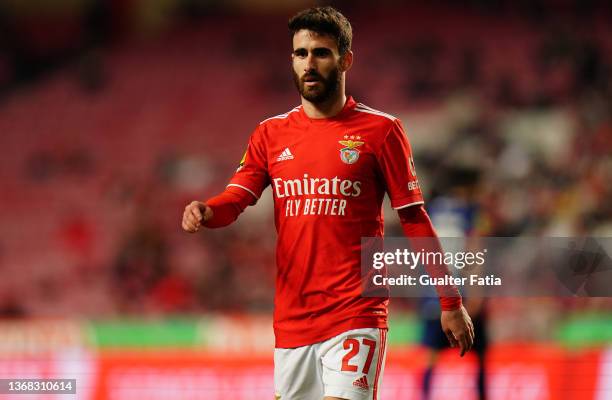 Rafa Silva of SL Benfica during the Liga Bwin match between SL Benfica and Gil Vicente FC at Estadio da Luz on February 2, 2022 in Lisbon, Portugal.