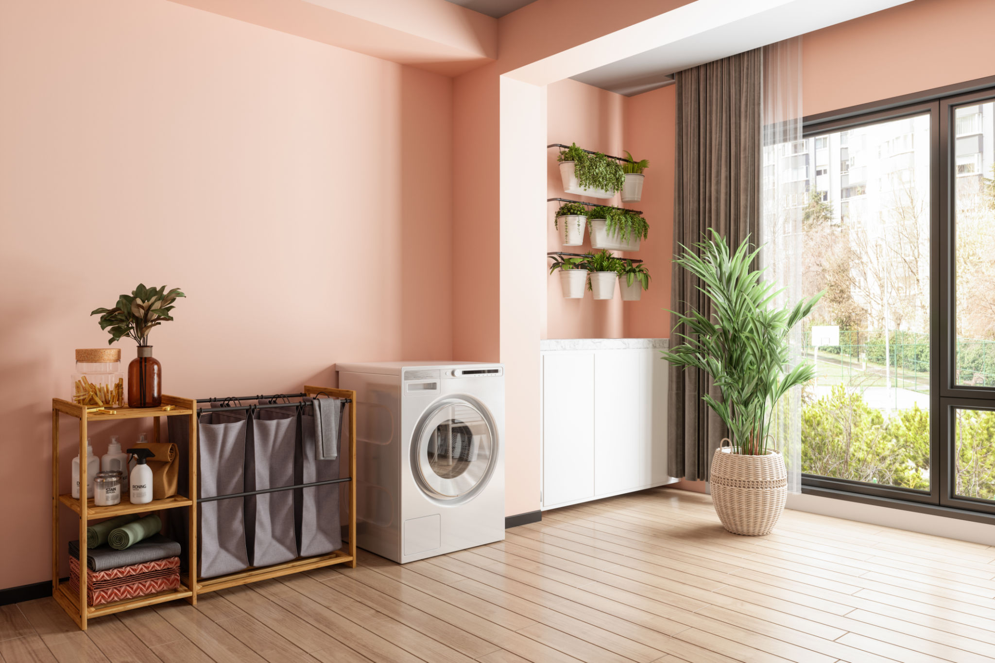 washing curtains