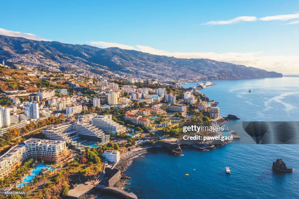 Baie de Funchal Île de Madère Portugal Vue aérienne