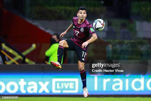 Jesus Manuel Corona of Mexico controls the ball during the match between Mexico and Panama as part of the Concacaf 2022 FIFA World Cup Qualifier at...