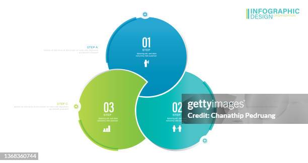 circular diagram slide template stock illustration venn diagram, three objects, circle, infographic, icons - venn diagram graphic stock illustrations