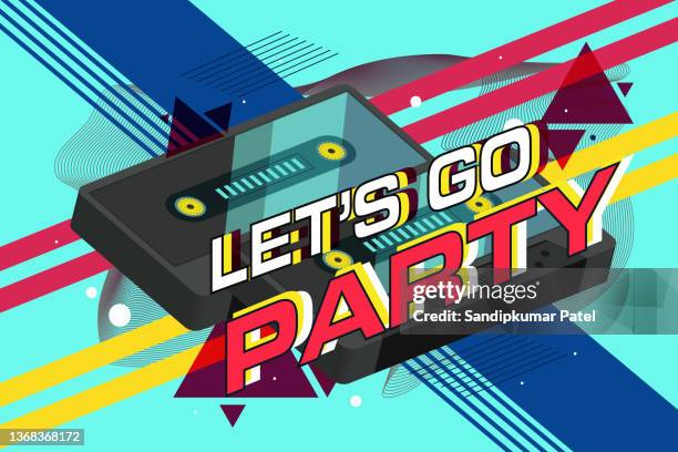 lets go party background - edm dj stock illustrations