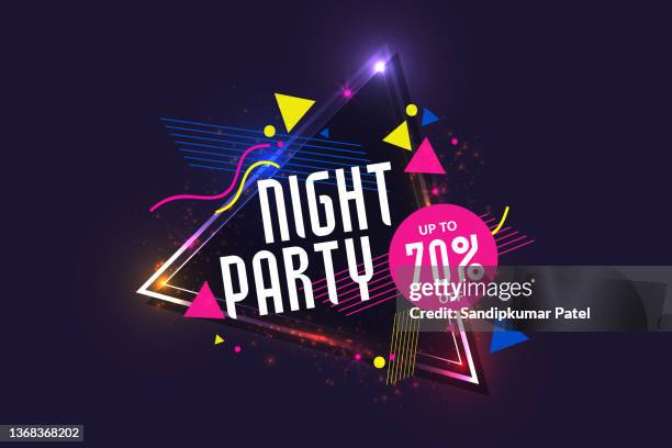 stockillustraties, clipart, cartoons en iconen met club night party flyer template with discount - gala concert to celebrate the 150th anniversary of the philadelphia academy of music