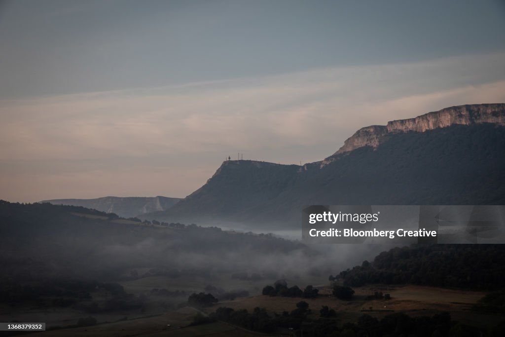 Mist In A Valley In The Spanish Countryside
