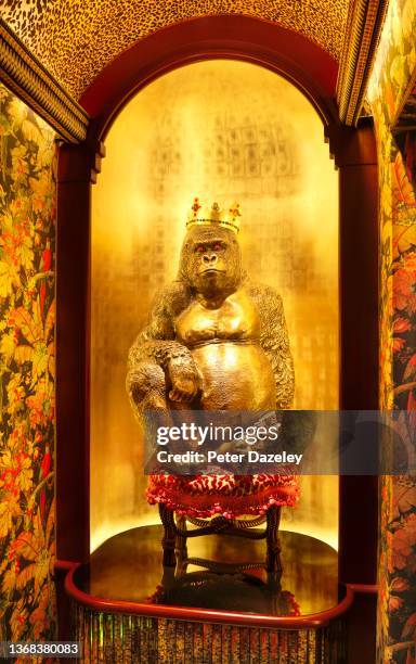 The Gorilla statue at the Entrance of Annabel's Nightclub on September 3,2018 in London, England.