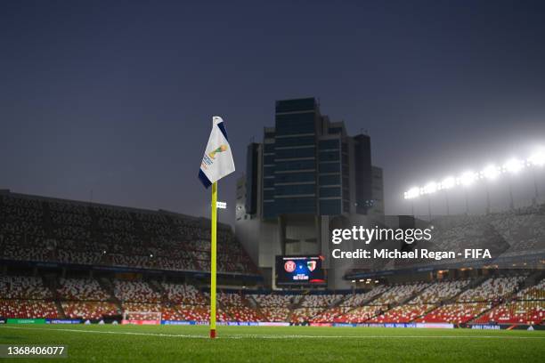 General view of the stadium before the FIFA Club World Cup UAE 2021 1st Round match between Al Jazira Club and AS Pirae at Mohammed Bin Zayed Stadium...