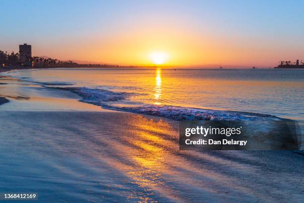 morning beach sunrise - long beach california landscape stock pictures, royalty-free photos & images