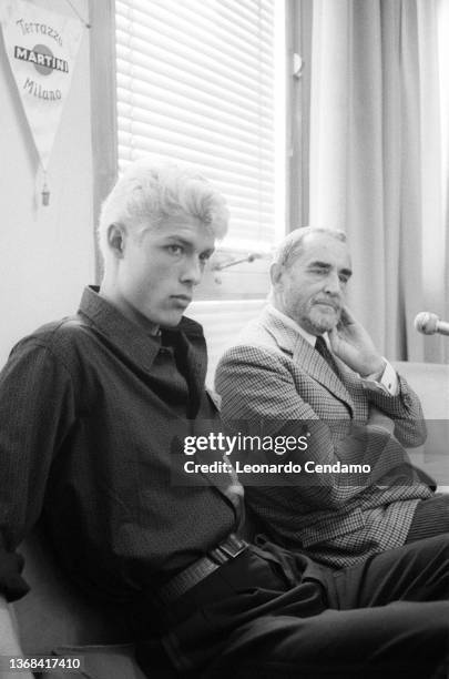 Italian actor Alessandro Gassman with his father, Italian film director and actor Vittorio Gassman, Milan, Italy, 20th October 1986.