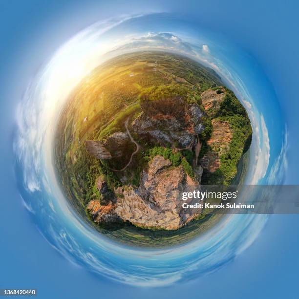 little planet effect from aerial - world circle stock pictures, royalty-free photos & images