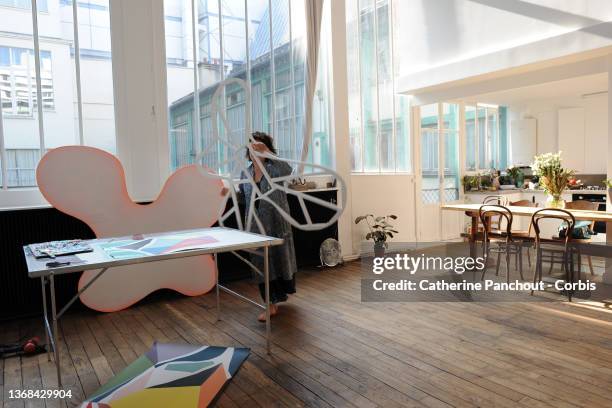 Alexandra Roussopoulos in her home and studio workshop on August 28, 2018 in Paris, France