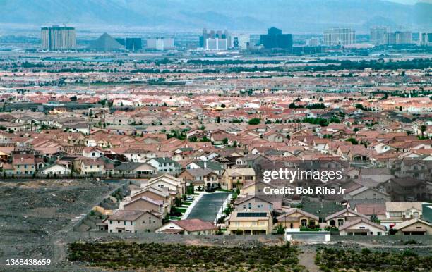 Skyline view of Las Vegas with residential homes being built in great numbers, which has resulted in a large population and construction growth in...