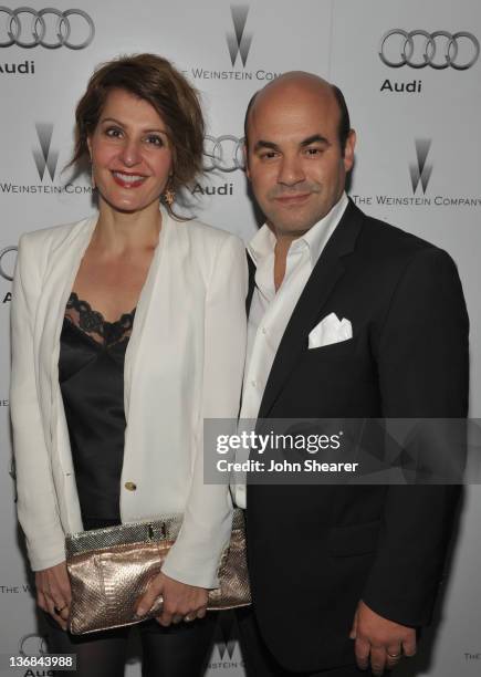 Actors Nia Vardalos and Ian Gomez attends the party hosted by the Weinstein Company and Audi to Celebrate Awards Season at Chateau Marmont on January...