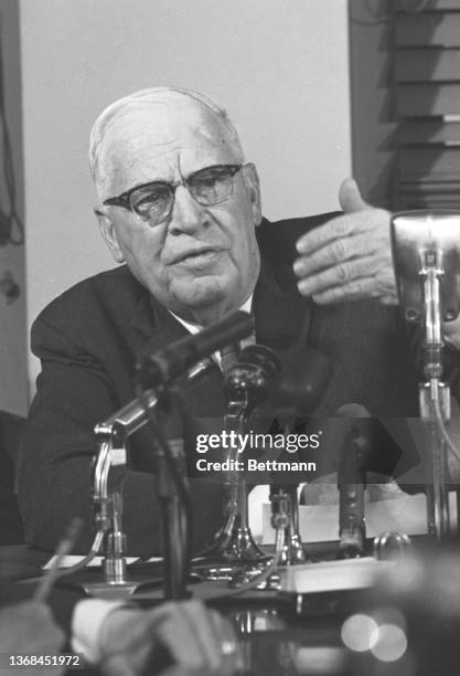 Secretary of Commerce, Luther H. Hodges at a press conference where he attacked the steel price rise claiming it was made by a "handful of men who...