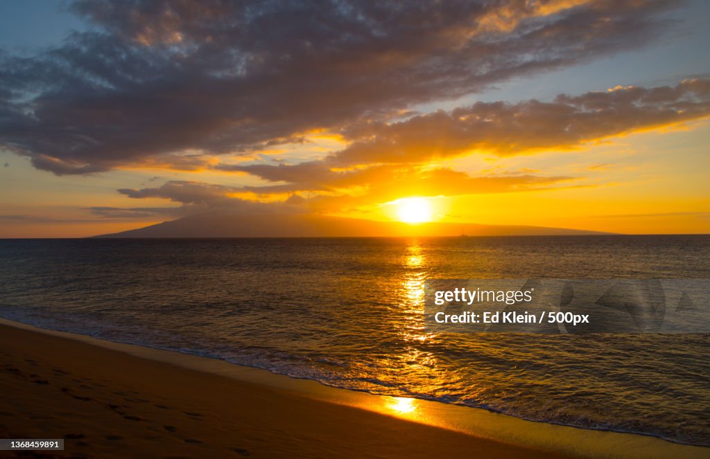 Kaanapali Sunset I,Scenic view of sea against sky during sunset,Maui,Hawaii,United States,USA