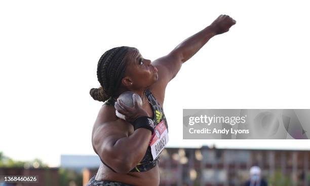 Jessica Ramsey in the Women Shot Pu at Hayward Field on June 26, 2021 in Eugene, Oregon.