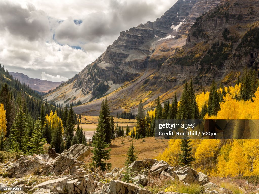 Fall colors near Crater Lake,Colorado,Scenic view of mountains against sky,Aspen,United States,USA