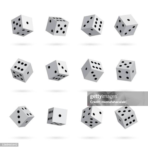 three dimensional dices - ace stock illustrations