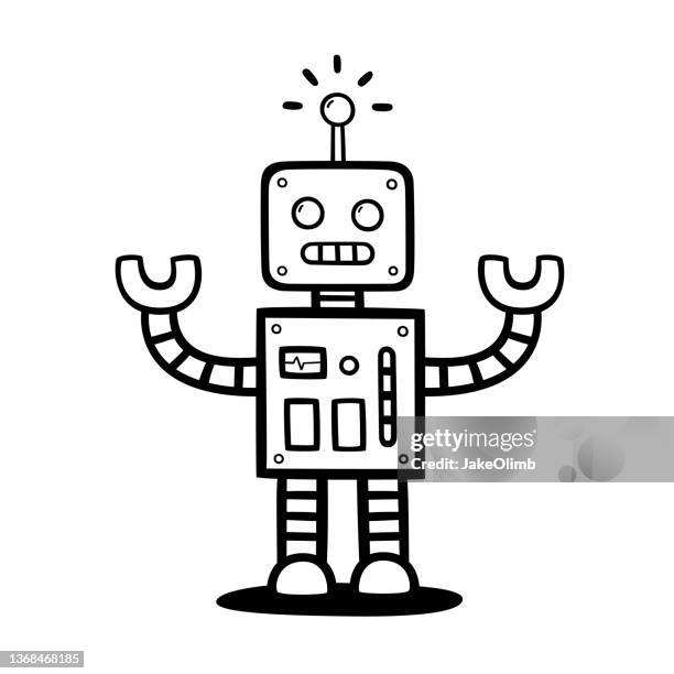 robot doodle 5 - bot stock illustrations