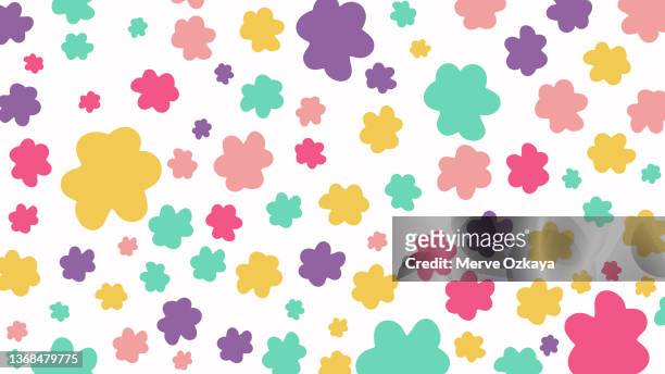 ilustrações de stock, clip art, desenhos animados e ícones de hand drawn cute flower seamless pattern - abrigo rosa