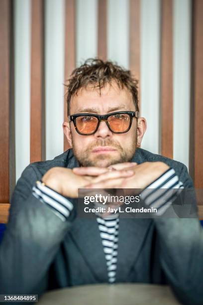 Singer and songwriter from Blur, Damon Albarn is photographed for Los Angeles Times on January 18, 2022 at The Roof, at The West Hollywood EDITION,...