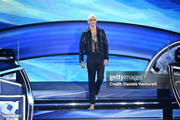 Achille Lauro attends the 72nd Sanremo Music Festival 2022 at Teatro Ariston on February 03, 2022 in Sanremo, Italy.