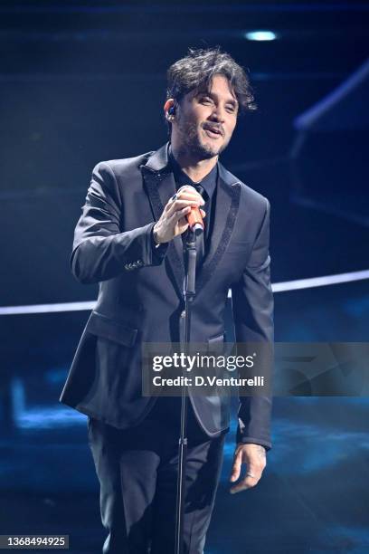 Fabrizio Moro attends the 72nd Sanremo Music Festival 2022 at Teatro Ariston on February 03, 2022 in Sanremo, Italy.