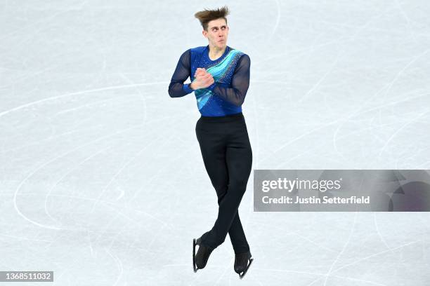 Roman Sadovsky of Team Canada skates in the Men's Single Skating Short Program Team Event during the Beijing 2022 Winter Olympic Games at Capital...
