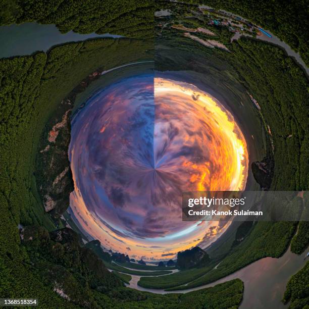little planet effect - sun radiation stock pictures, royalty-free photos & images