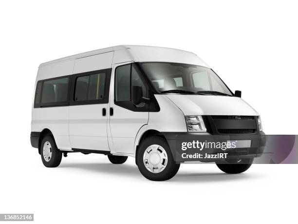 van - car on white background stock-fotos und bilder