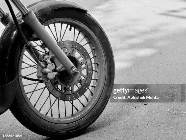 motorcycle on the road - motorcycle wheel stock pictures, royalty-free photos & images