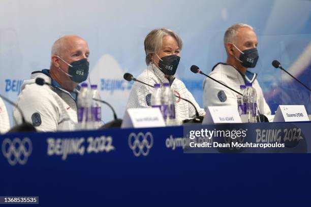 Susanne Lyons , Chair of United States Olympic & Paralympic Committee speaks at the USOPC Leadership press conference ahead of the Beijing 2022...