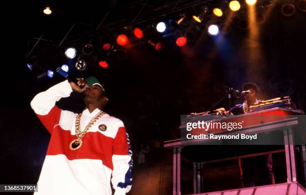 Rapper Rakim and deejay Eric B. Of Eric B. & Rakim performs at the International Amphitheatre in Chicago, Illinois in November 1988.