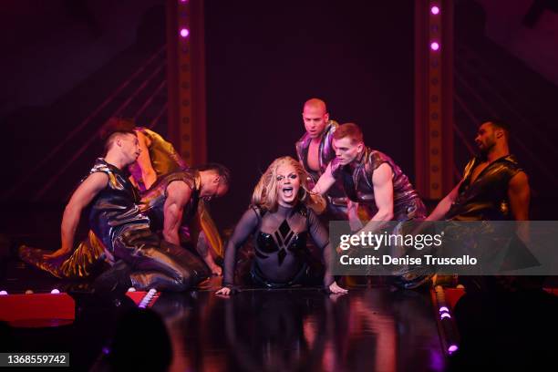 Drag performer Derrick Barry performs at RuPaul's Drag Race Live! at Flamingo Las Vegas on February 03, 2022 in Las Vegas, Nevada.